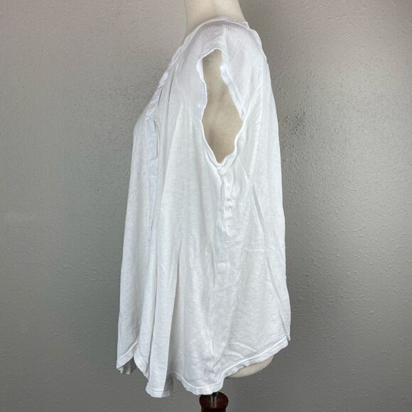 NWOT Free People Oversized Linen Blend T-Shirt Size XS - Picture 3 of 6